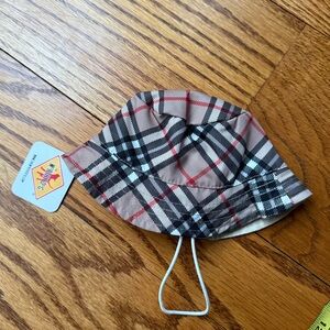 The Worthy Dog bucket hat tan tarpan plaid M Medium